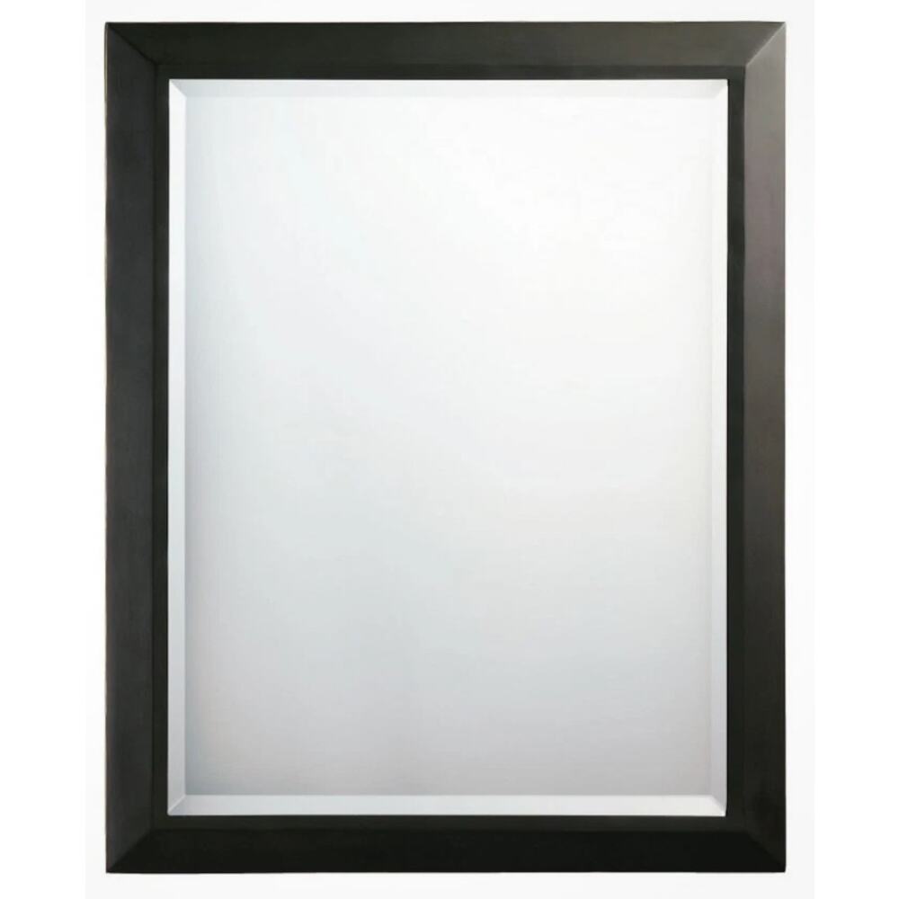 🪞 NEW Kichler Black Steel Bathroom Mirror 24x30 Rectangular Modern Minimalist